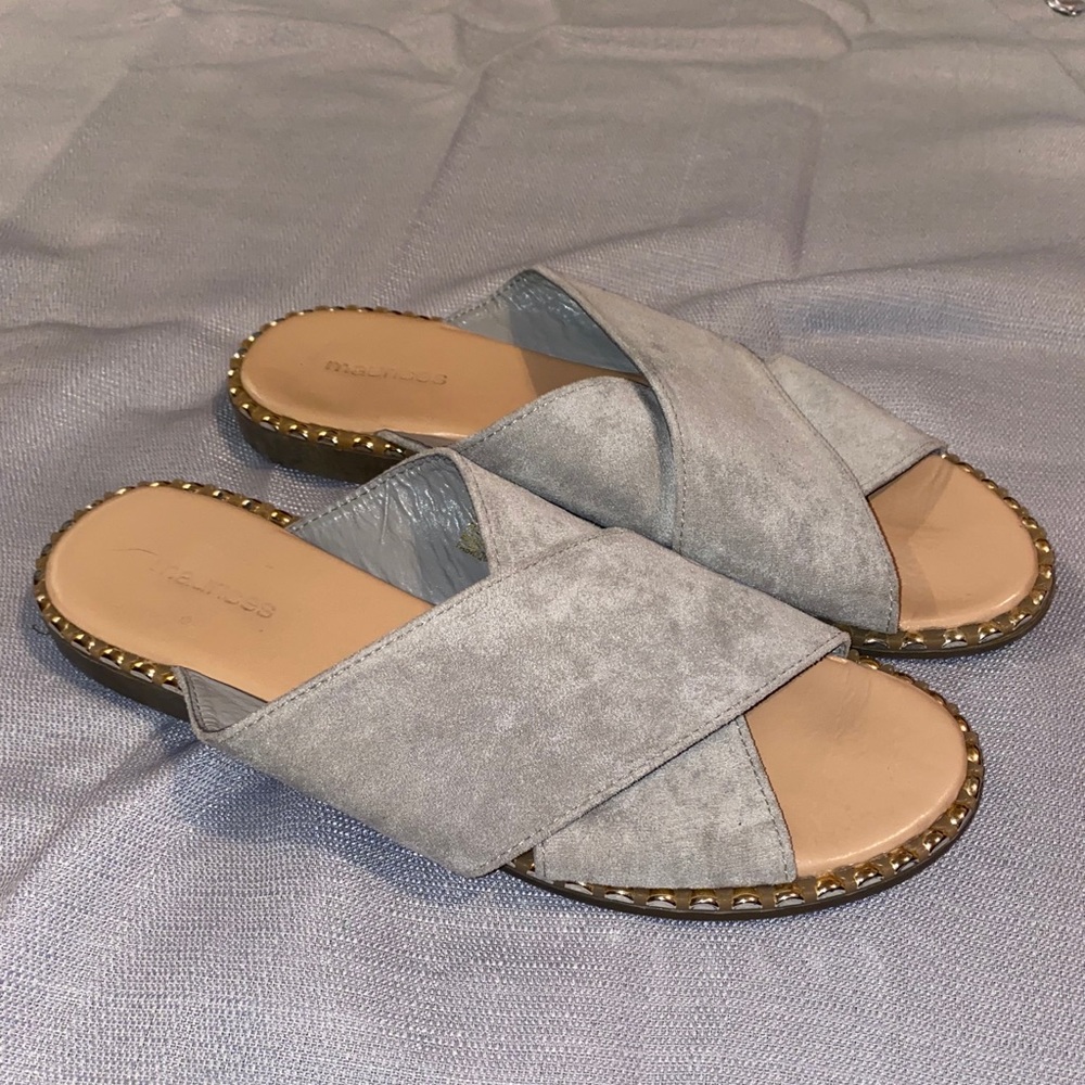 Maurice’s Gray studded slide sandals